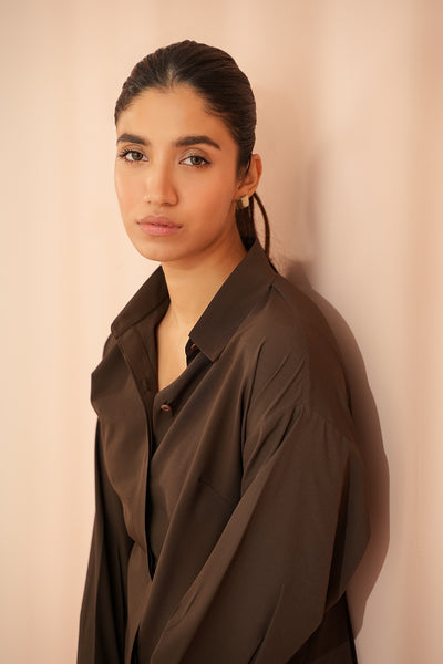 Taupe Button Down