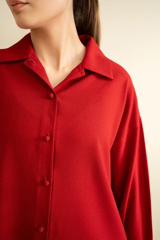 Cherry Button Down