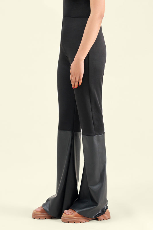 Leather 'n' knit Pants