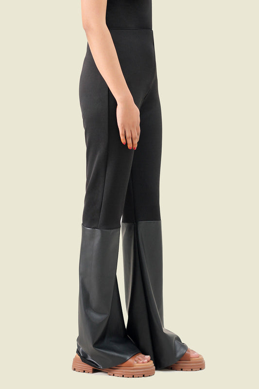 Leather 'n' knit Pants