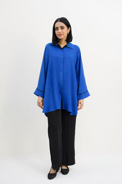 Contrast Pipping Button Down