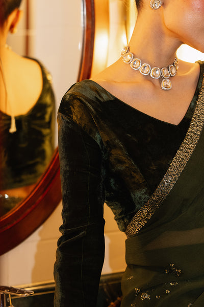 Sobaeel Crop Top & Saree (2pcs)