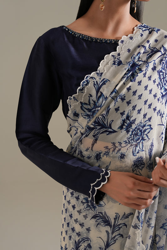 Zevina Top & Saree (2 Pcs)