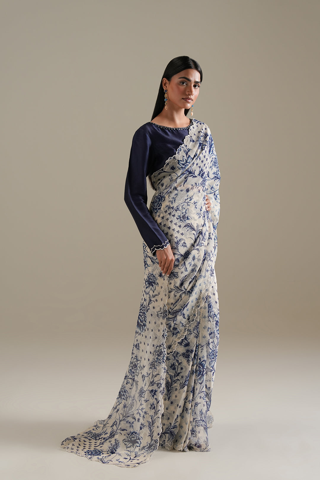 Zevina Top & Saree (2 Pcs)