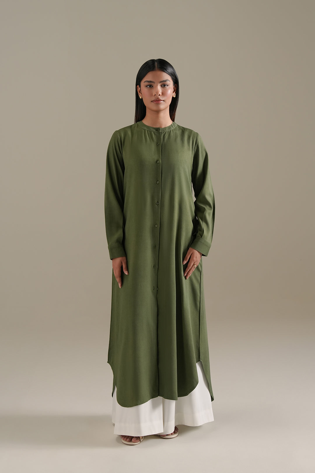Evelia Long Button Down