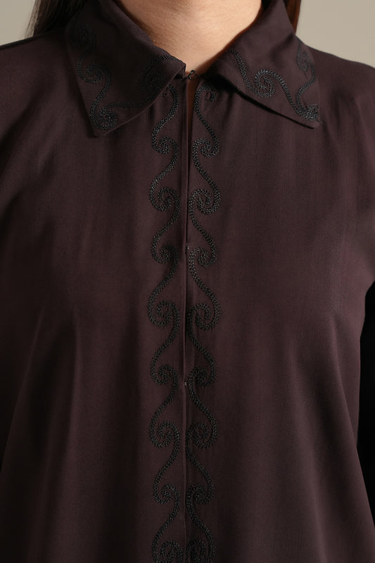 Embroidered Truffle Top