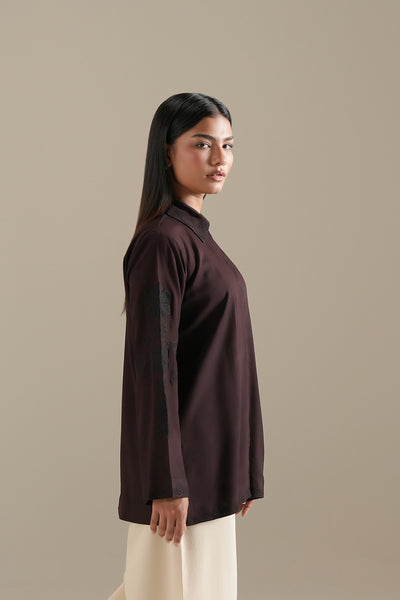 Embroidered Truffle Top