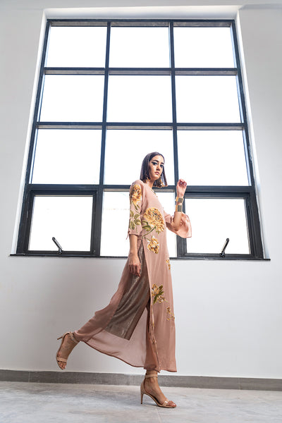 Metallic pink cropped Pants