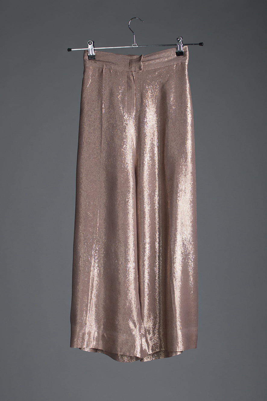 Metallic pink cropped Pants