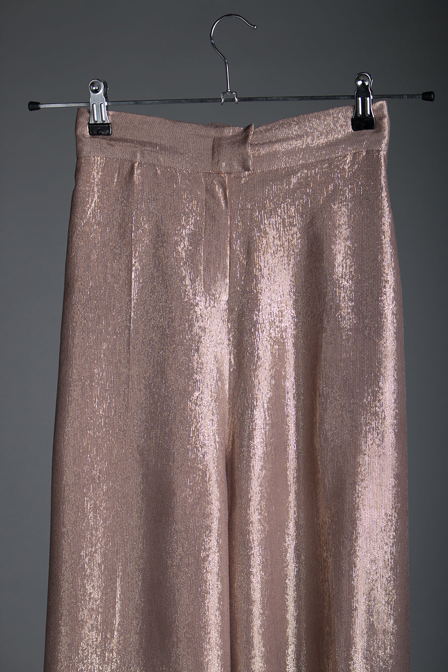 Metallic pink cropped Pants