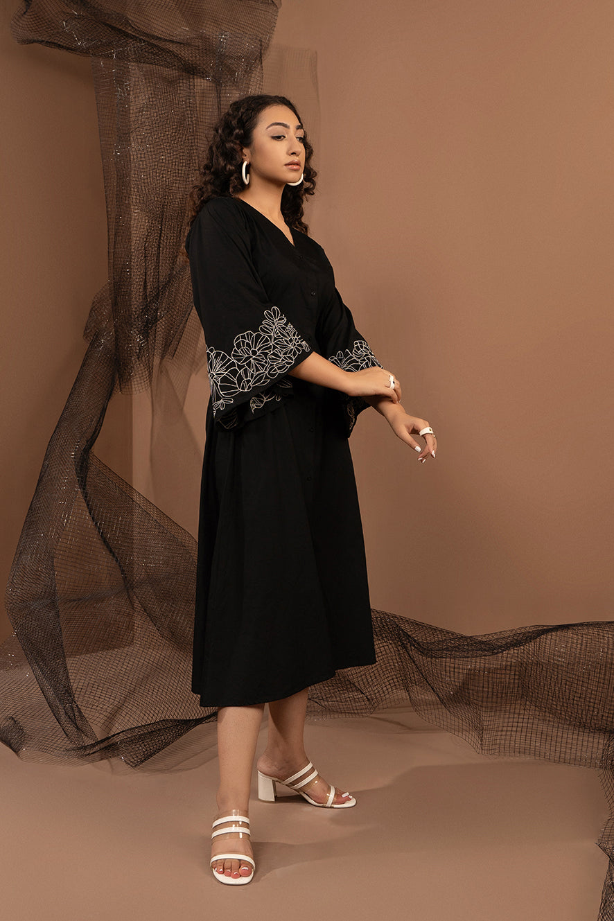 Black Embroidered Dress
