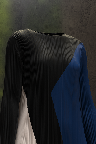 Color Block Pleated Dress
