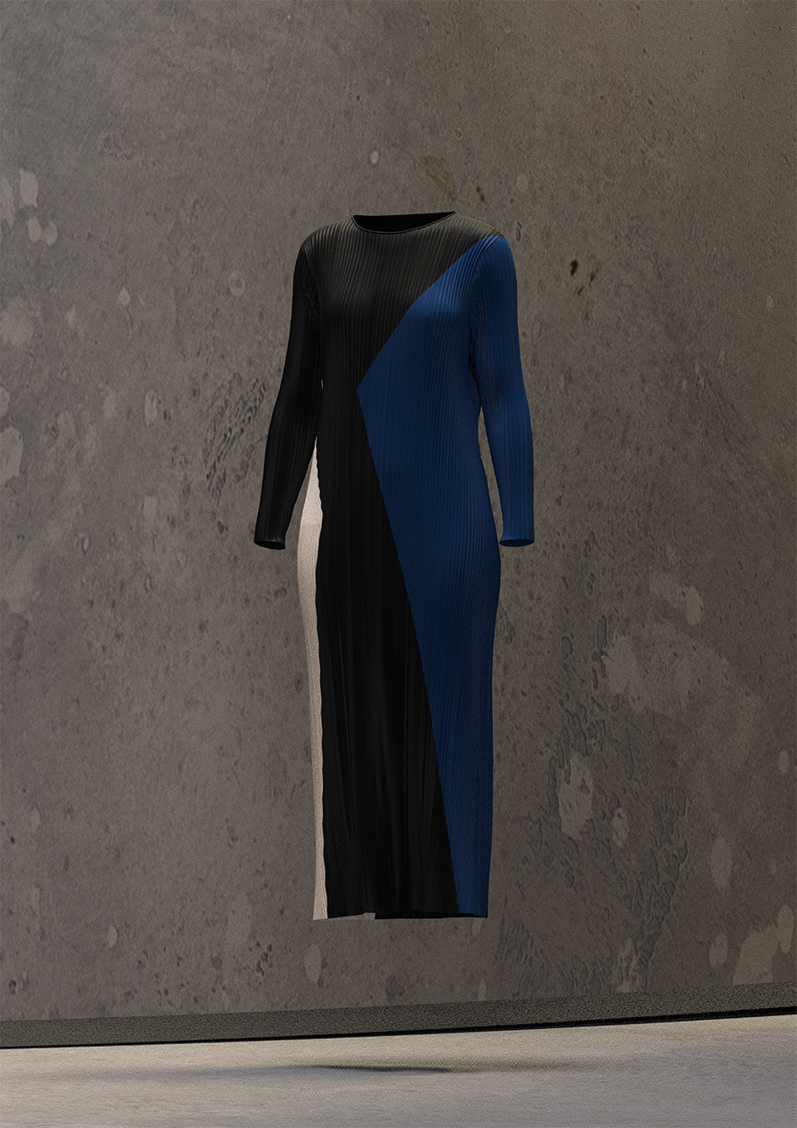 Color Block Pleated Dress