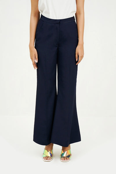 OGRA FLEXI WAIST PANTS - NAVY