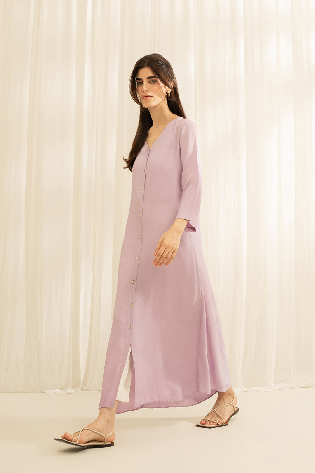 Lavender Button Down Dress