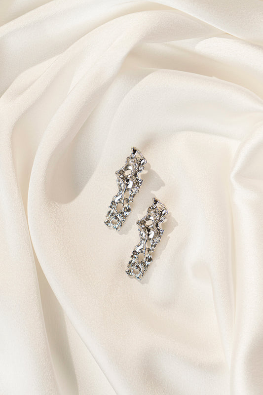 Silver Abstract Earrings