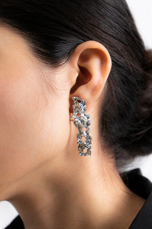 Silver Abstract Earrings
