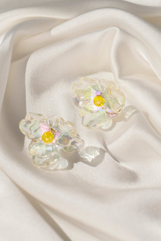 Iridescent Flower Earrings