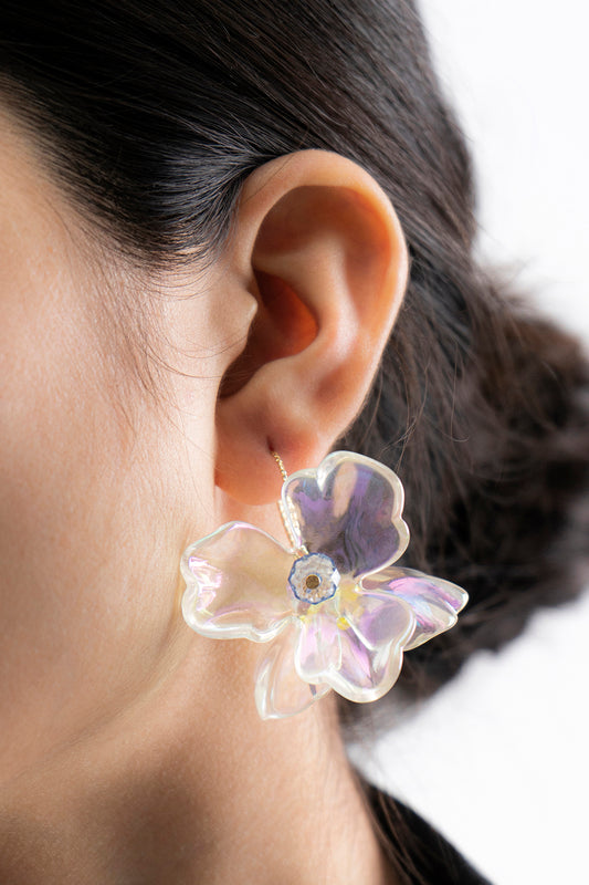 Iridescent Flower Earrings
