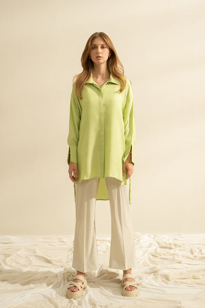 Green Button Down