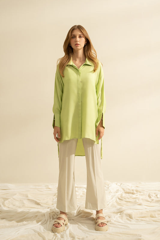Green Button Down