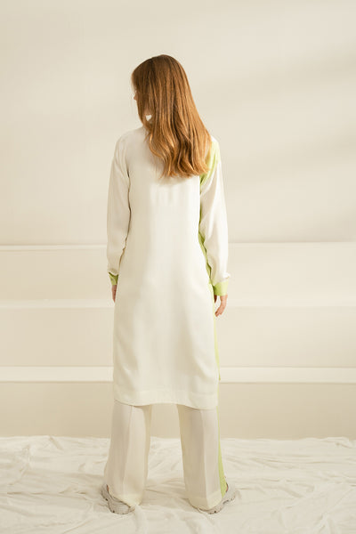 Green Color Block Top