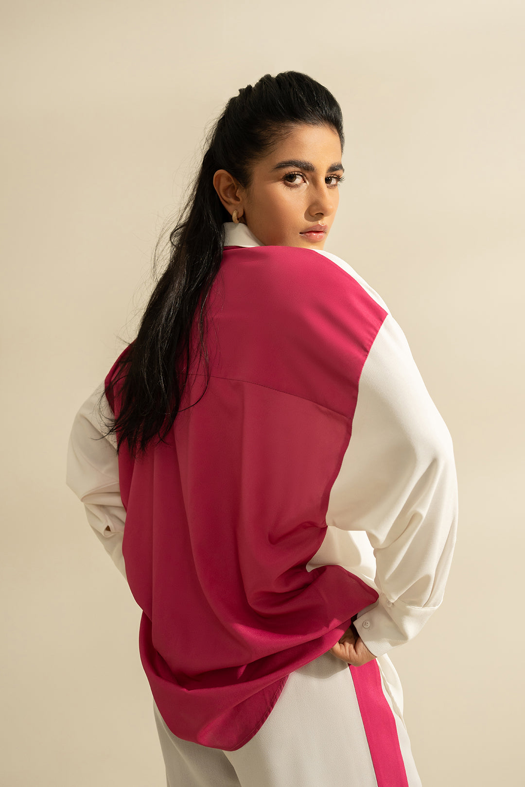 Color Block Button Down