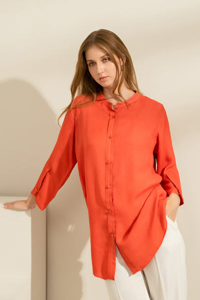 Coral Button Down