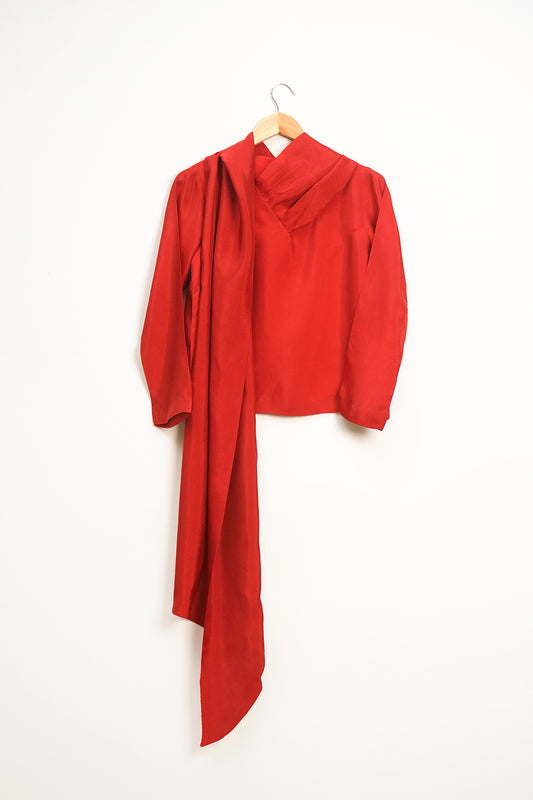 Crimson Scarf Top