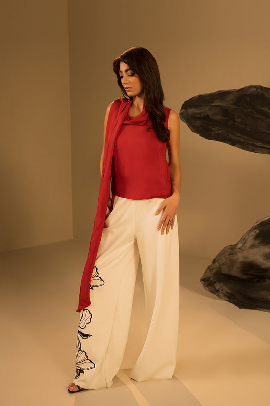 Crimson Scarf Top (Sleeveless)