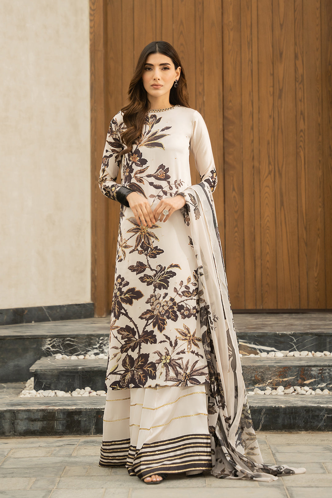 ◆Loulouseoul◆ Bitter Long Dress Scarf Set White www-sowears-net-dresses-ebony-