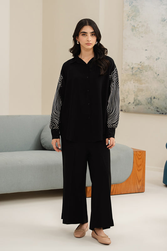 Black Swirl Button Down