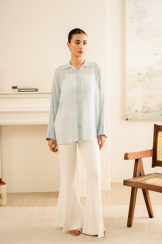 Sequin Button Down
