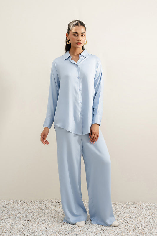 Aqua Blue Button Down