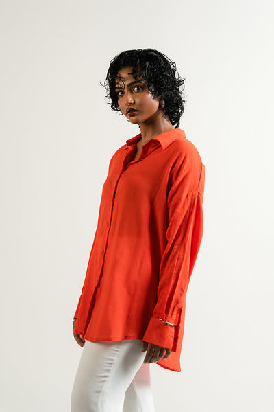 Vermillion Button Down
