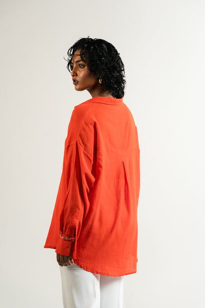 Vermillion Button Down