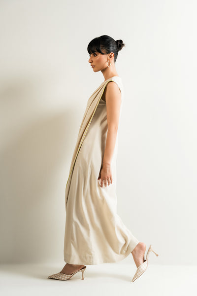 Ivory Pleated Dress