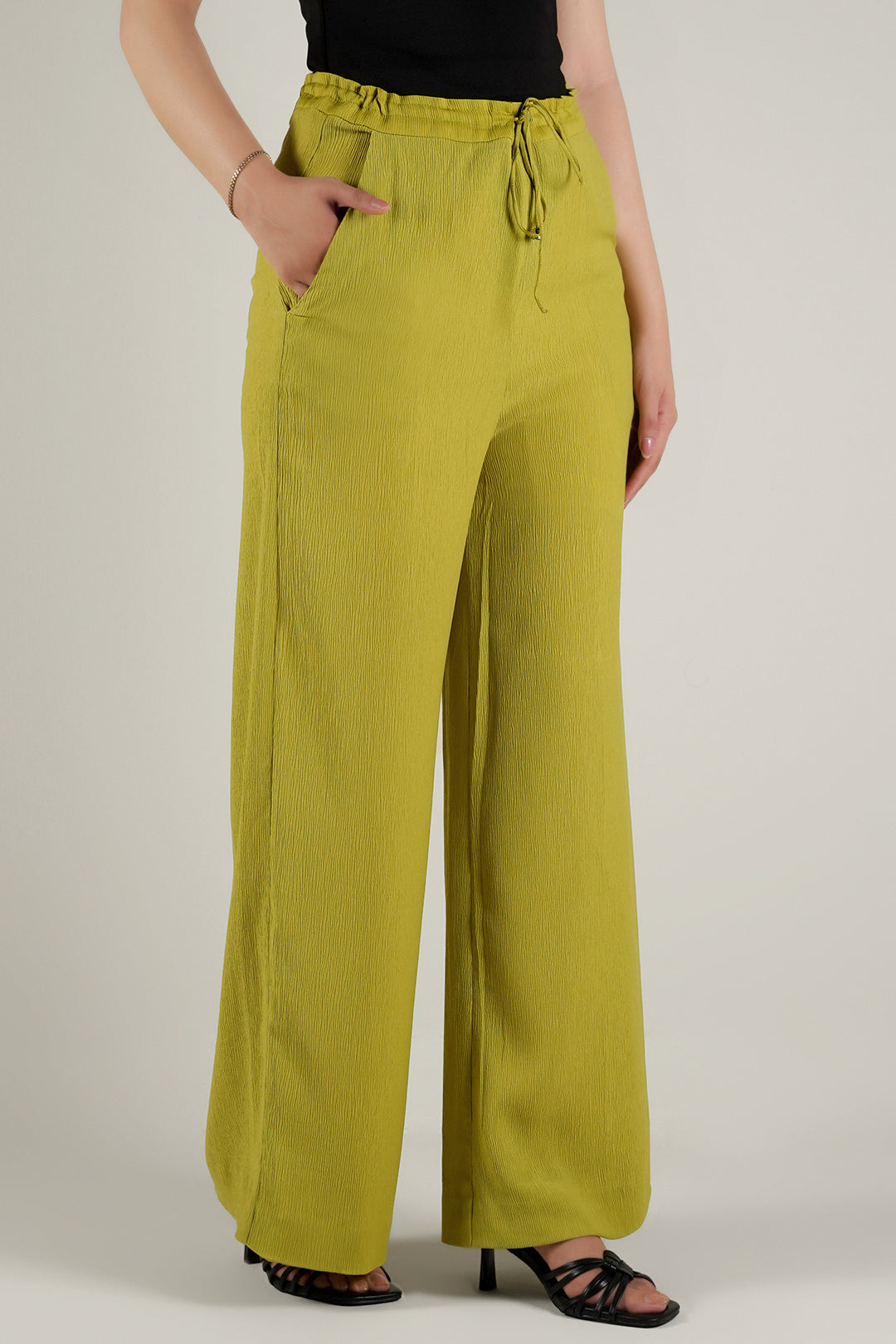 lime green dress pants women's Tulips Palazzo Pants