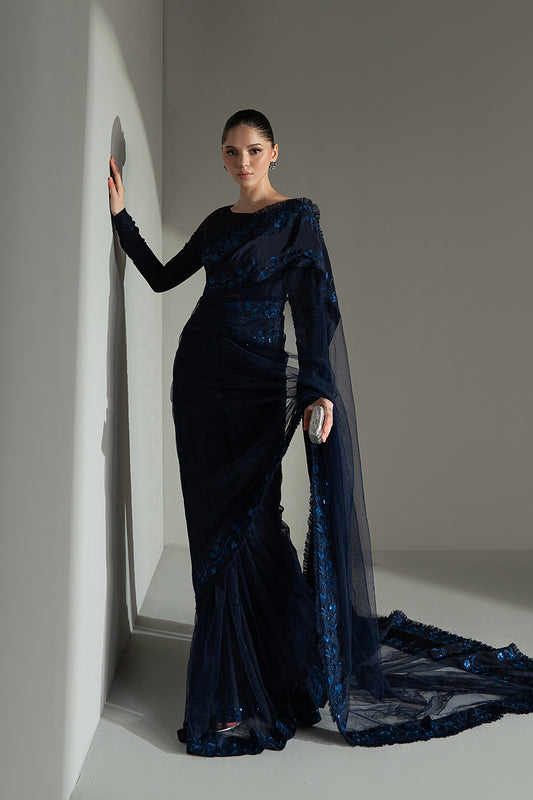 Durin Crop Top & Saree (2pc)