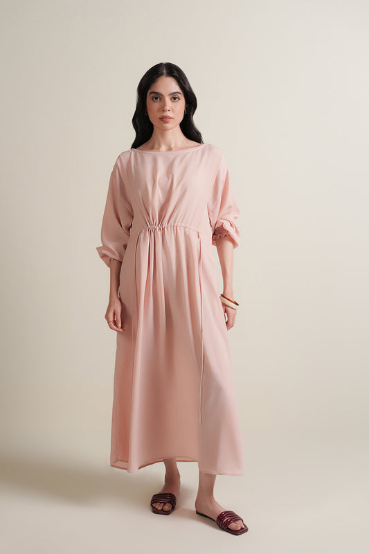 Pink Drawstring Dress