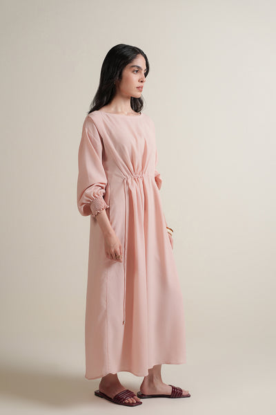 Pink Drawstring Dress