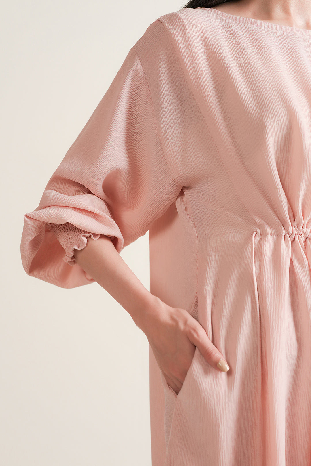 Pink Drawstring Dress