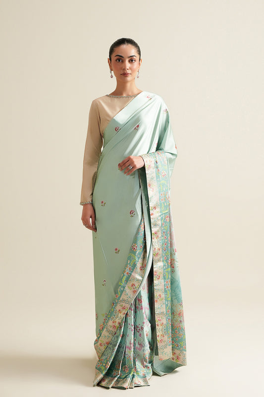 Gulban Crop Top & Saree (2Pc)