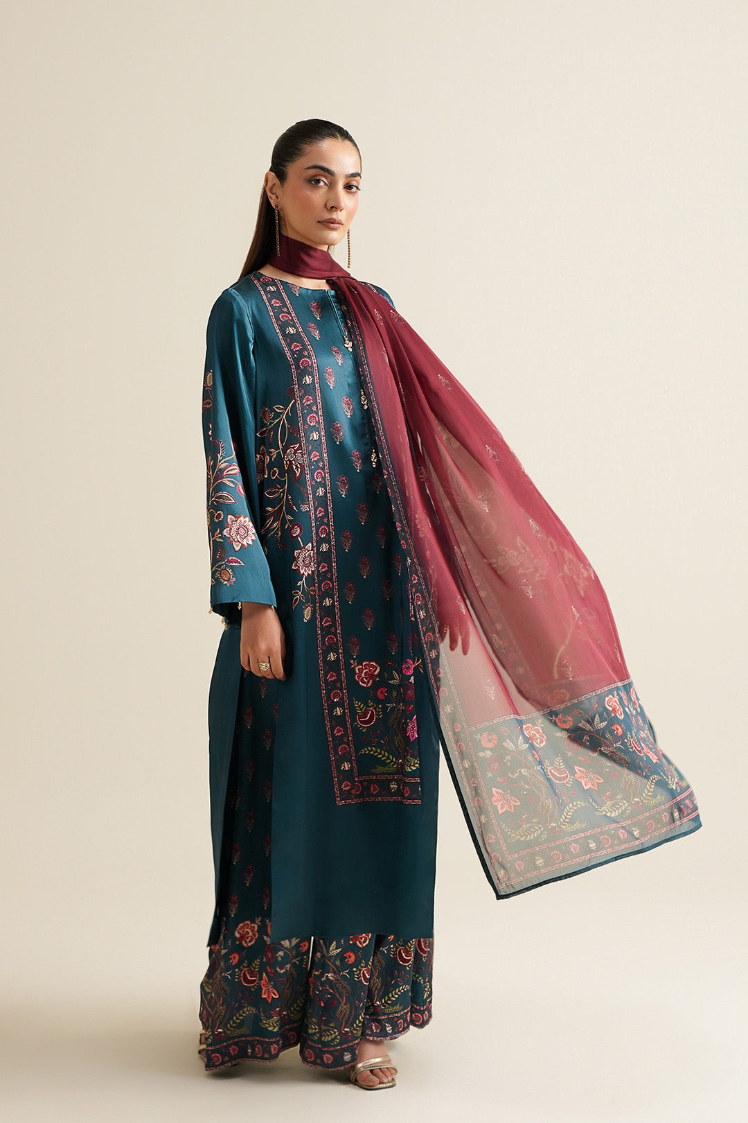 Dishal Dupatta - Teal