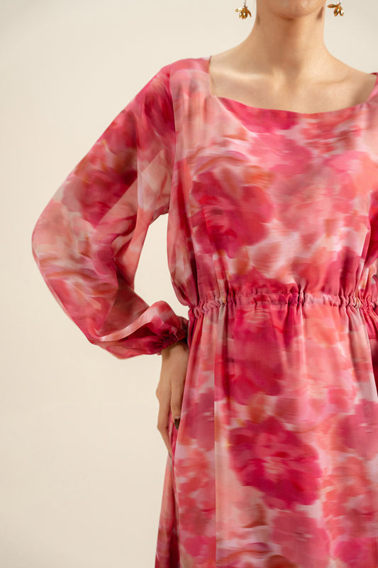 Rosy Whirl Dress