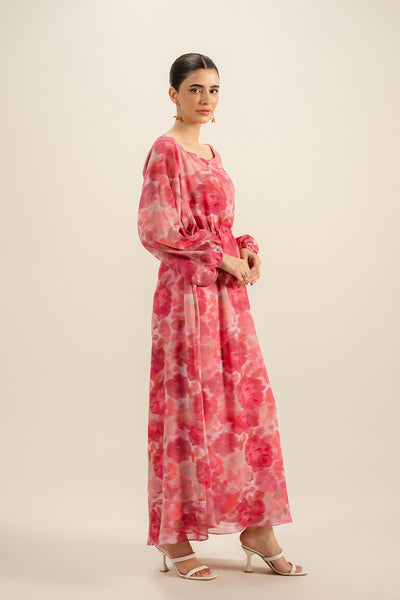 Rosy Whirl Dress