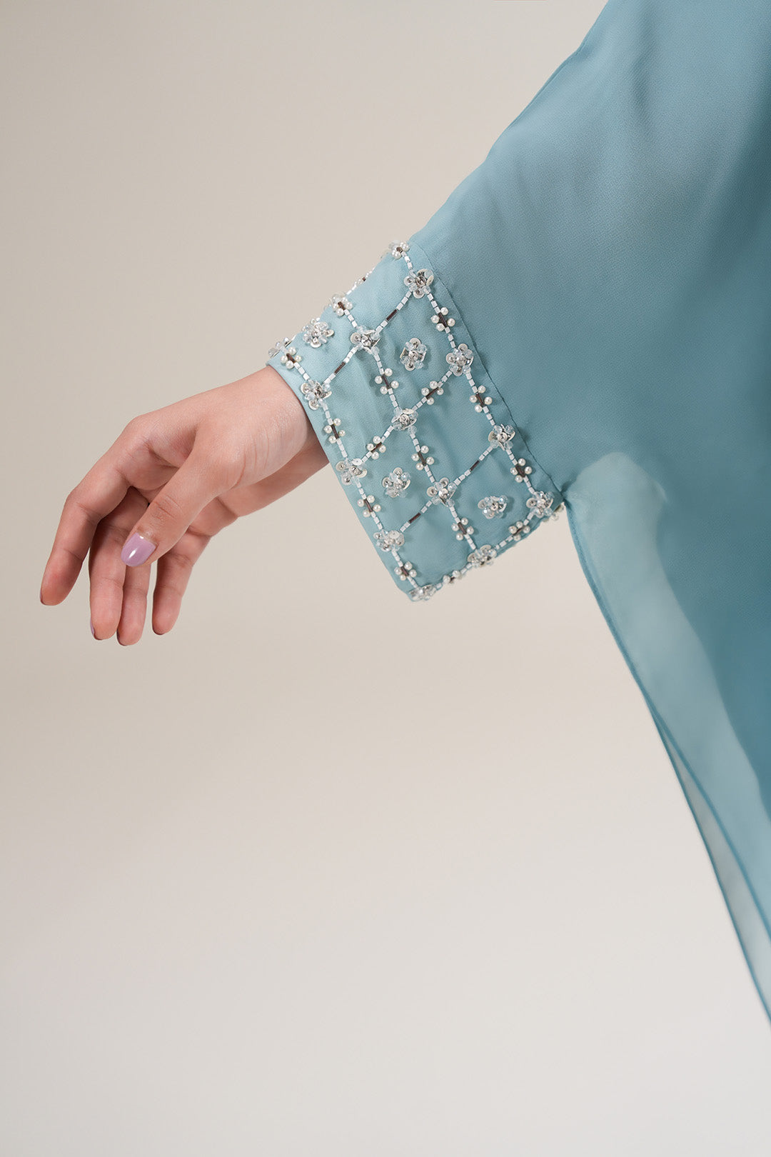 Aqua Veil Abaya