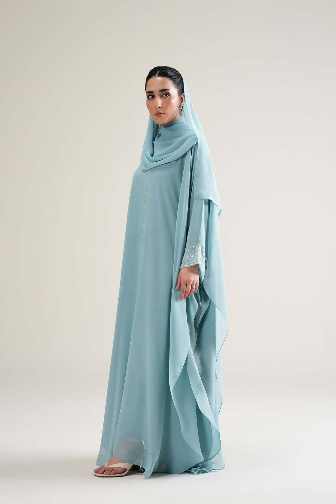 Aqua Veil Abaya
