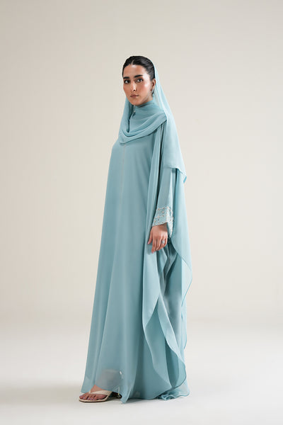 Aqua Veil Abaya