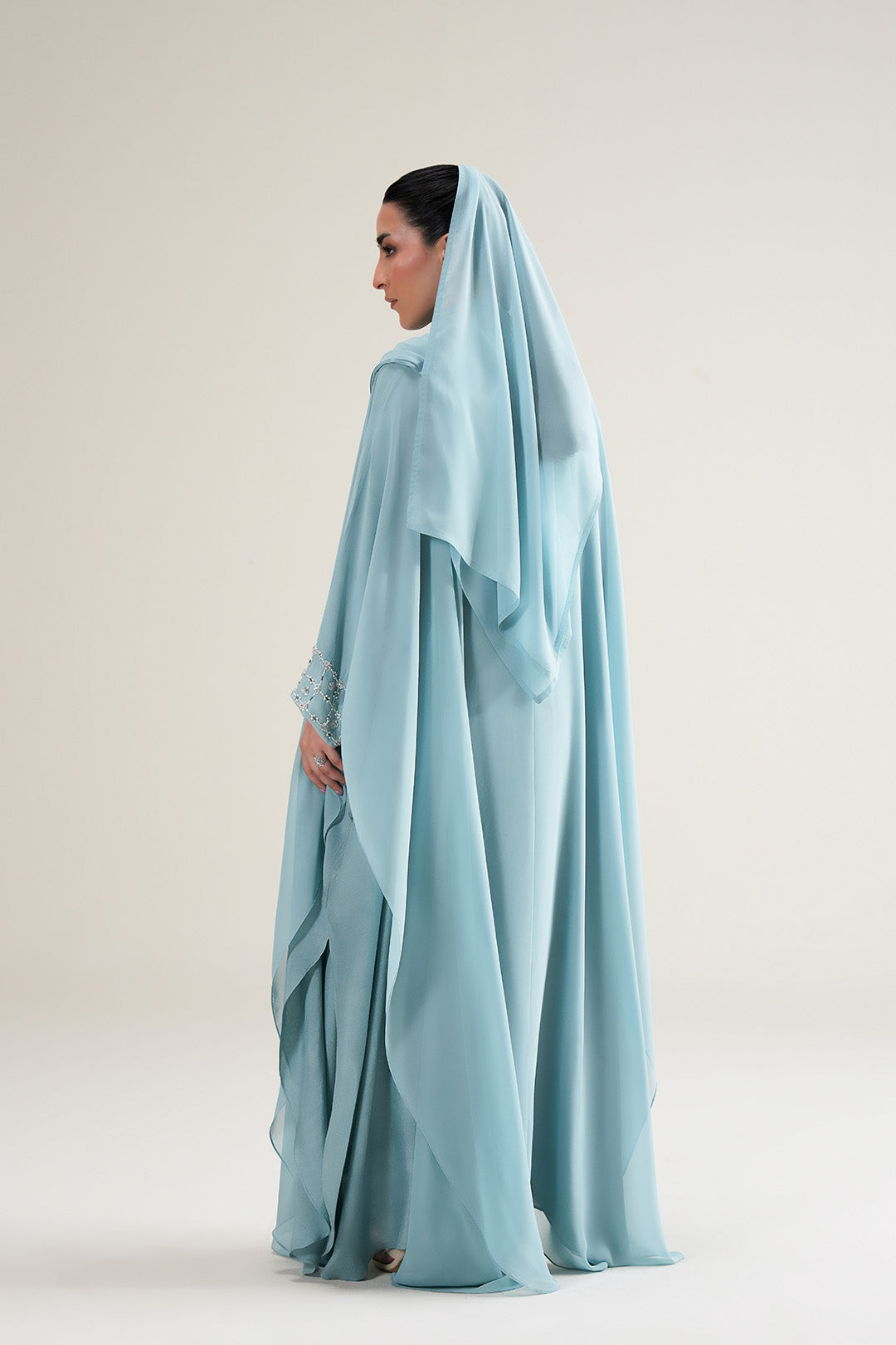 Aqua Veil Abaya
